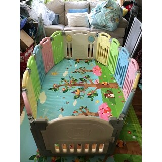 Costway 14 Panel Foldable Baby Playpen Kids Activity Center Safety 26 5 X 23 Overstock 28681626