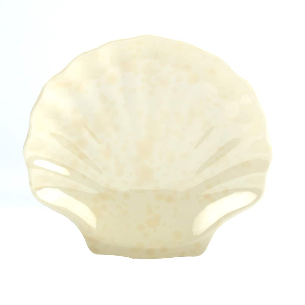 Certified International Seacoast 3-D Scallop Set Shell Candy Plate, Set of 6 - 8" x 7.5"