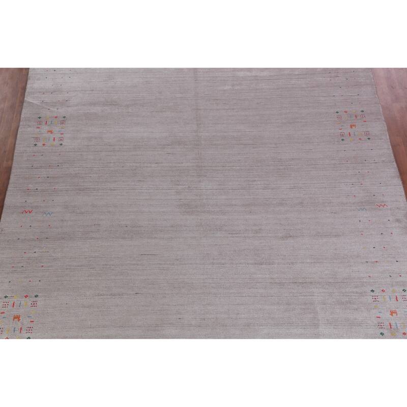 Hand Knotted Oriental 100% Wool Carpet Tribal Tribal Beige & Ivories Gabbeh Area Rug - 12' 4'' X 9' 0''