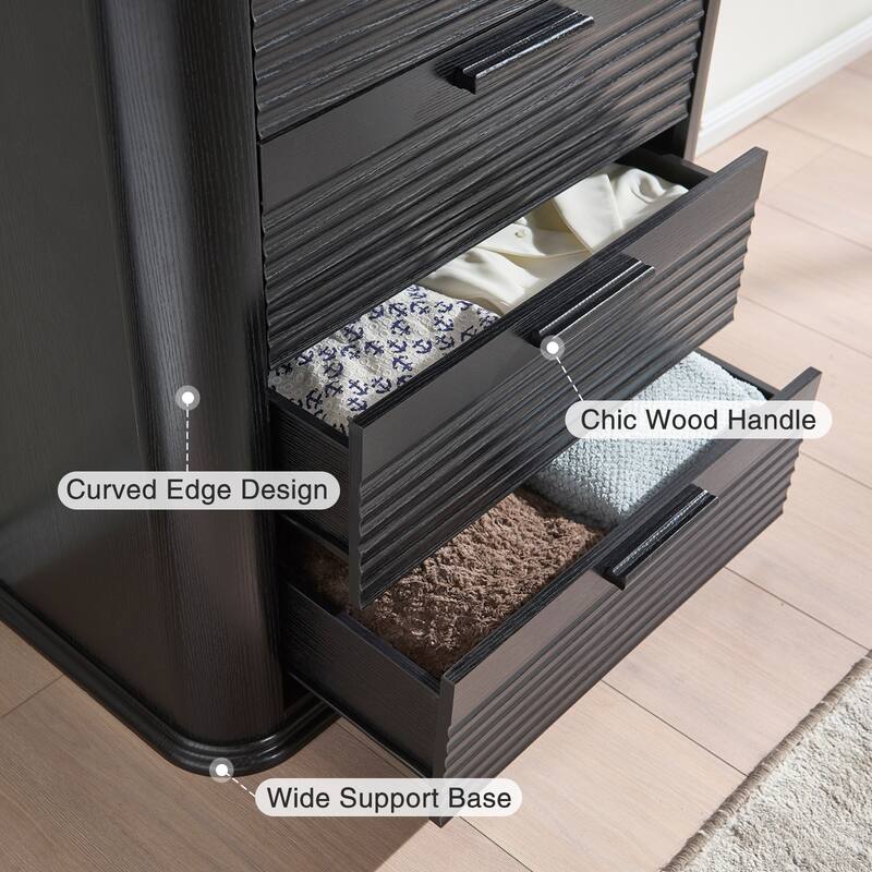 Modern Drawer Storage Organizer ,5 Drawers Dresser, for Bedroom, Living Room