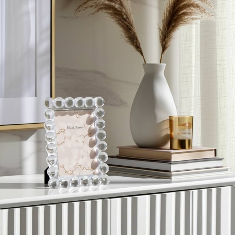 Crystal Decorative Photo Frame with Glam Spherical Border Design