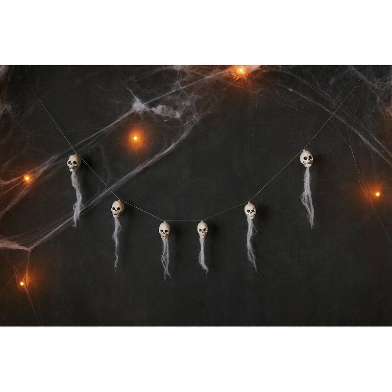 71'' Ghost Garland w/White Fabric