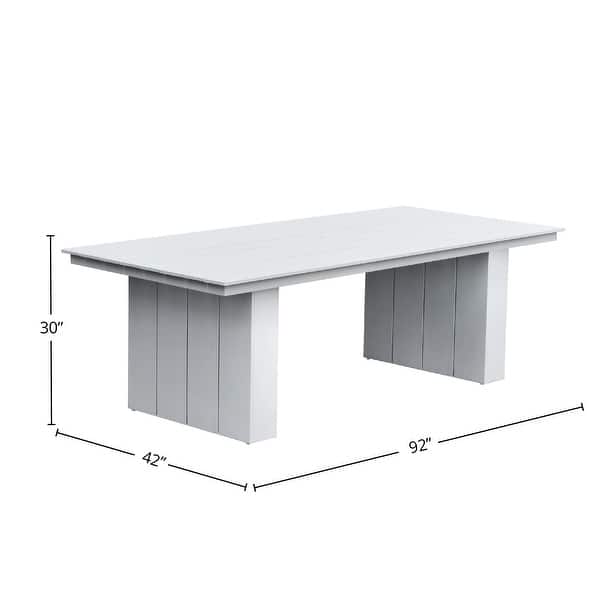 Nash Outdoor Aluminum Dining Table, Buff - Bed Bath & Beyond - 42936436