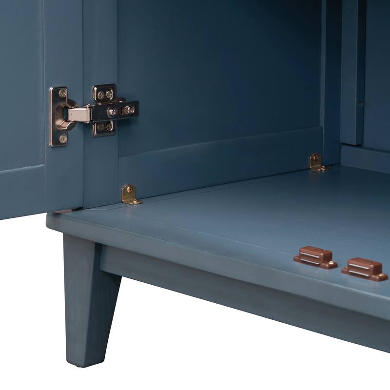 Sideboard with 4 Door Large Storage Buffet with Adjustable Shelves and Metal Handles for Kitchen