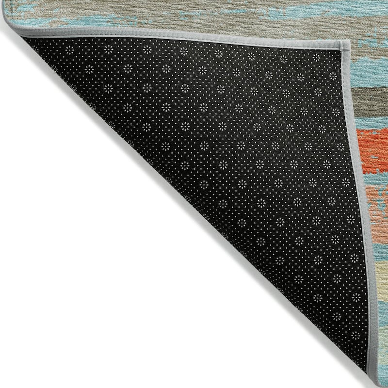 Machine Washable Indoor/ Outdoor Chantille Stripe Rug