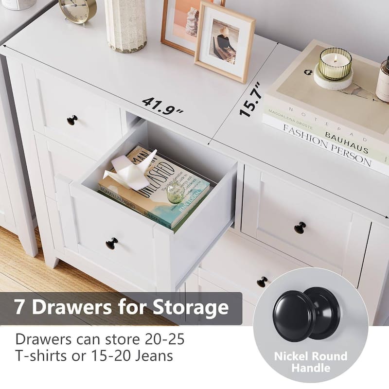 Modern Dresser for Bedroom with 7 Drawers