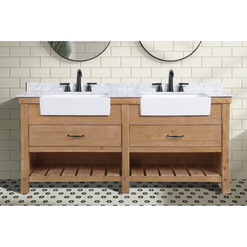 Marina 72" Bathroom Vanity, Driftwood Finish