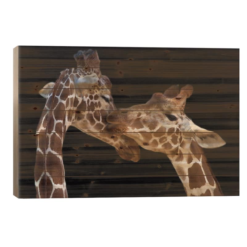 The Kiss Print On Wood by Manfred Foeger - Multi-Color - 26x40x1.5