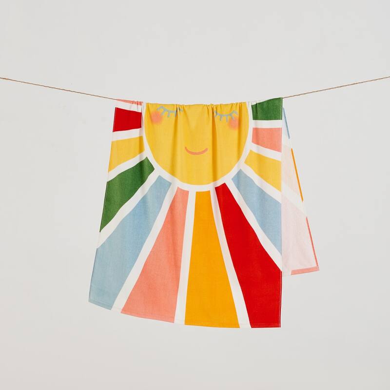 Linery & Co. 100% Cotton Printed Beach Towel for Kids, 30" x 60"