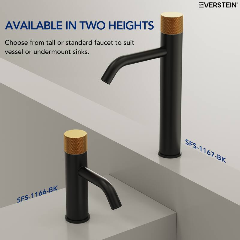 Modern 1-Handle Single Hole Bathroom Faucet with Anti-Slip Handle