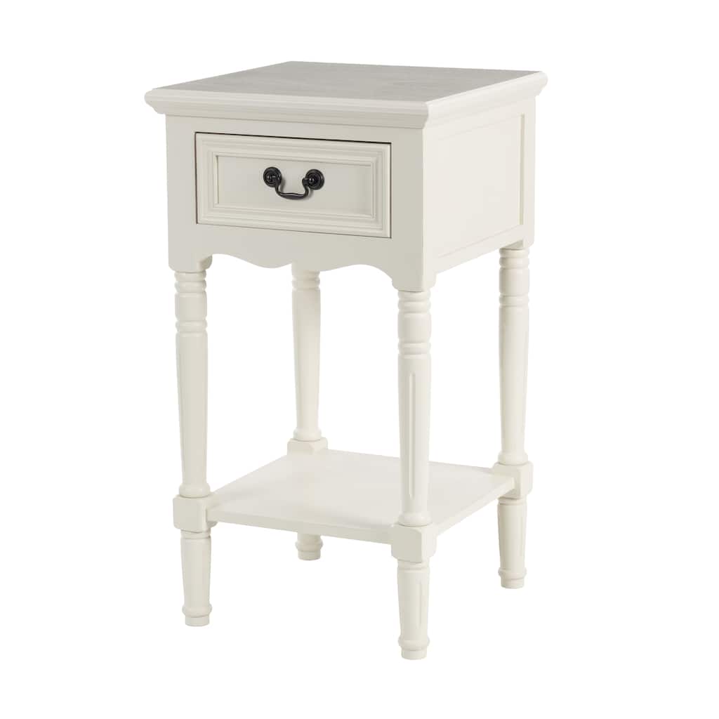Wood 1 Drawer Accent Table - Cream - Roche River Decor