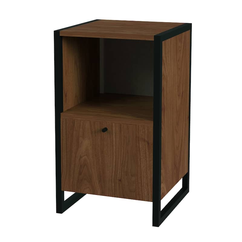 Drake One Drawer File Cabinet with Storage - Walnut - Letter