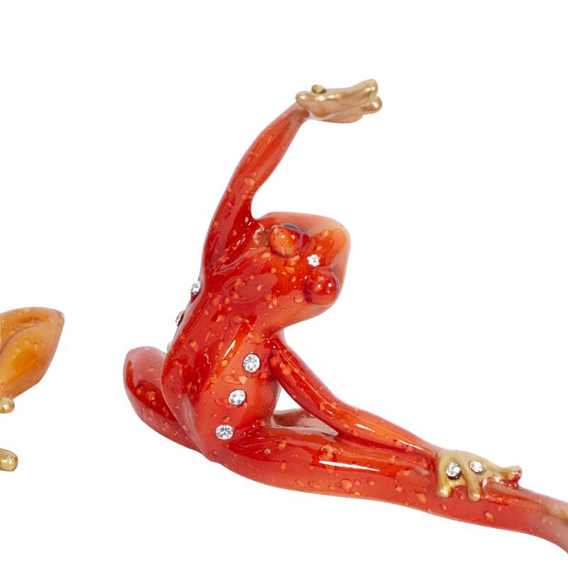 Gold Polystone Frog Decorative Sculpture (Set of 3)