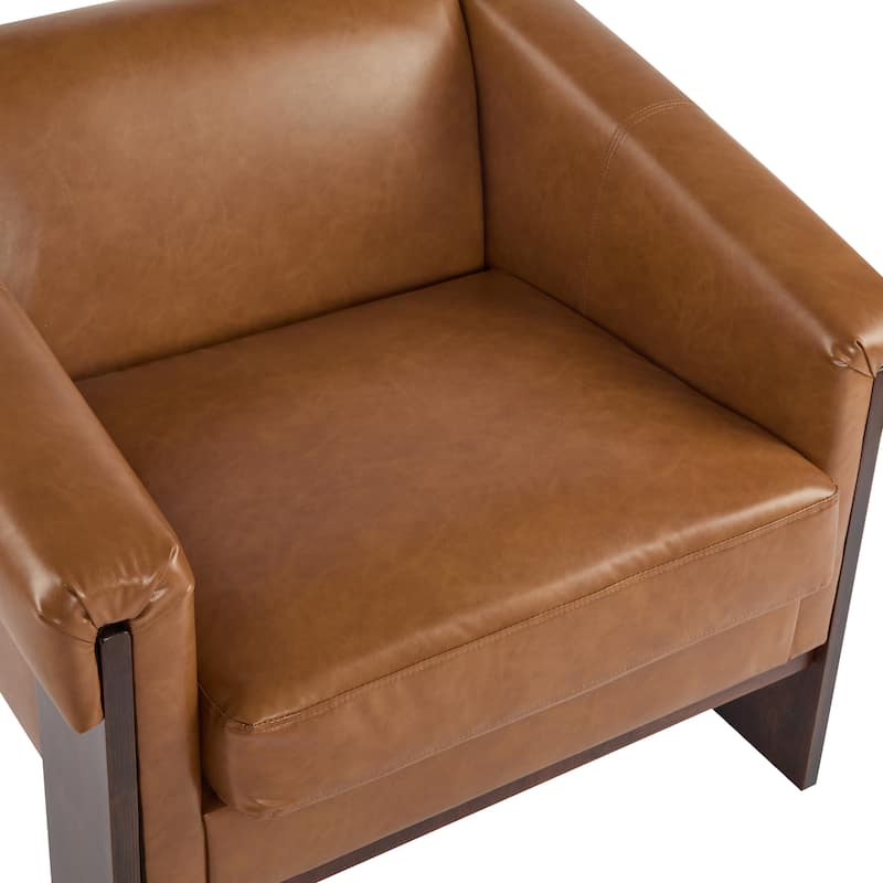 34" Mid-Century Modern Accent Chair w/ Deep Cushions & Wide Armrests - Ideal for Living Room Bedroom Office