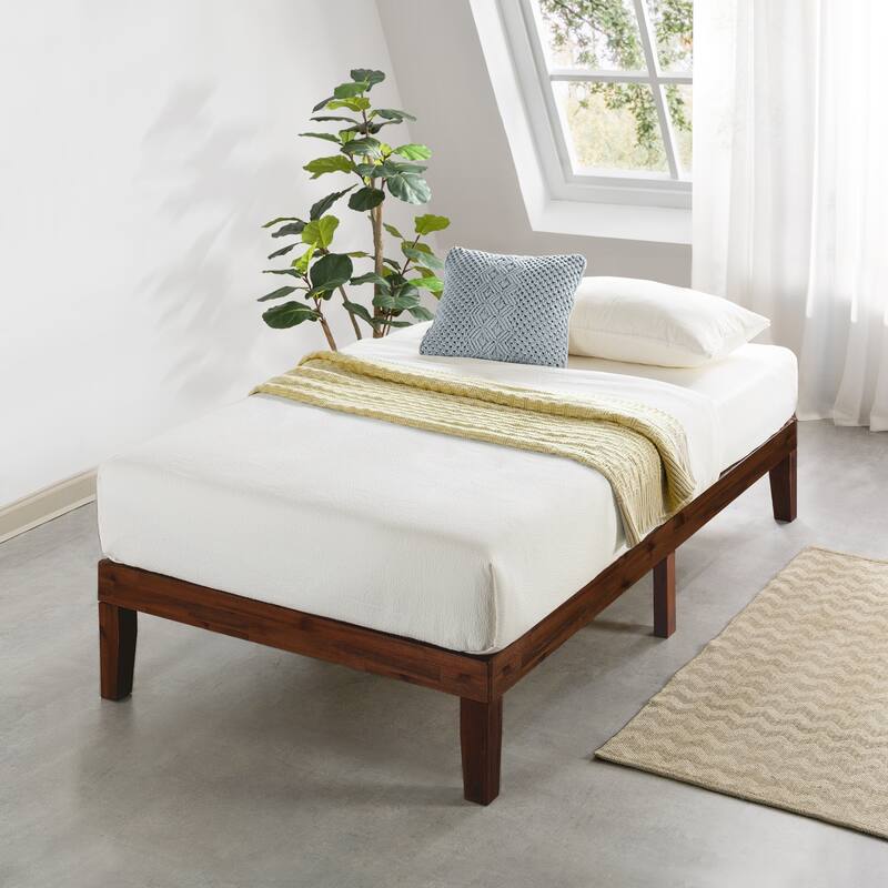 12" Classic Solid Wood Platform Bed Frame - Espresso - Twin