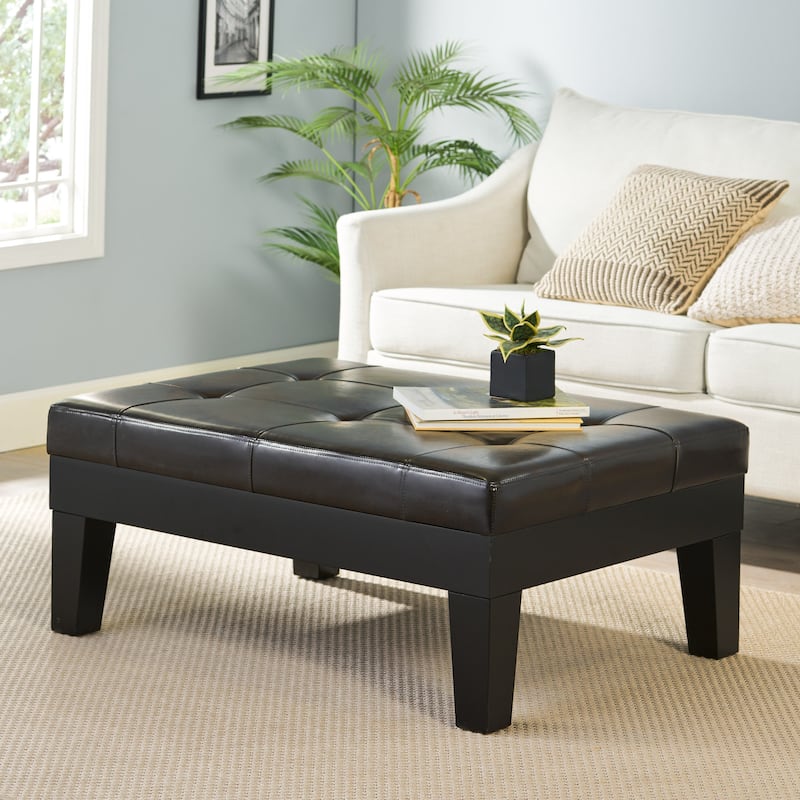 Chatham Bonded Leather Storage Ottoman by Christopher Knight Home - Espresso - Large