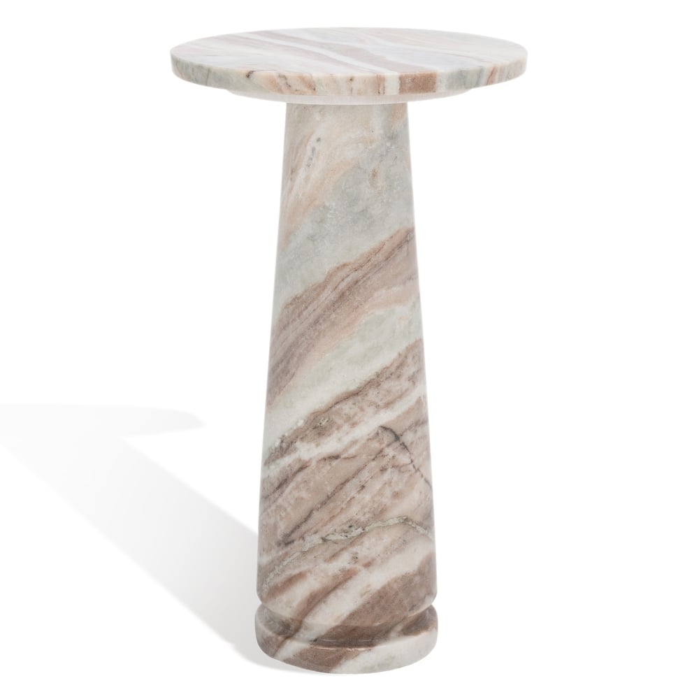 SAFAVIEH Couture Jose Round Marble Accent Table - 10"W x 10"D x 18"H