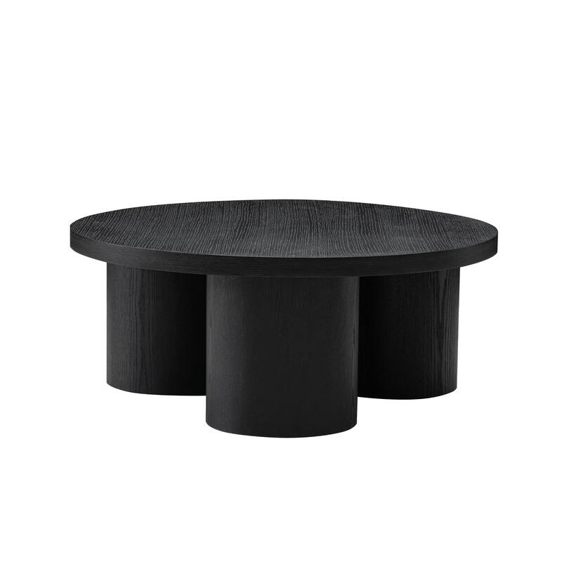 Modrest Babson Modern Black Oak Round Coffee Table