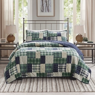 Madison Park Heavenly 3 Piece Reversible Printed Quilt Set