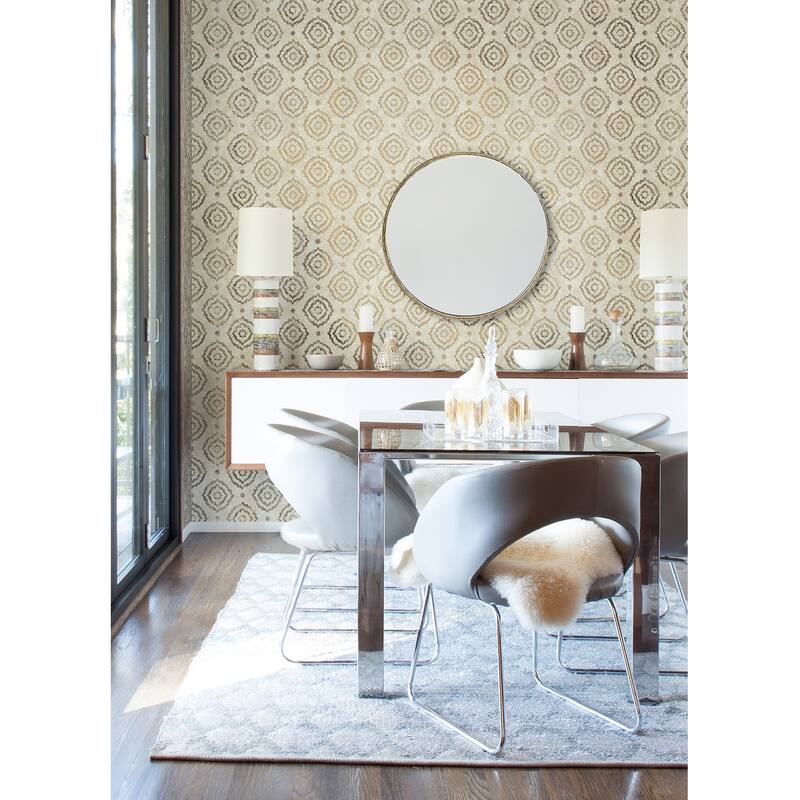 A-Street Prints Uma Gold Star Medallion Wallpaper