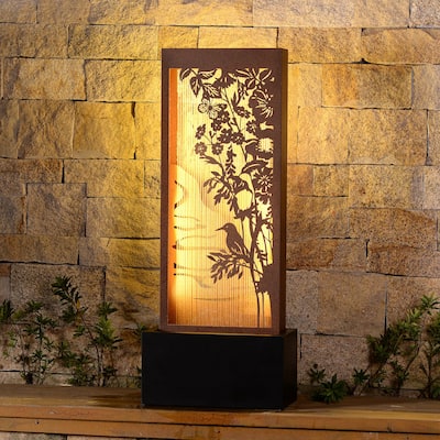 3-Layer Icebird Scenery Outdoor Garden Water Fountain - 48.5" - Warm White