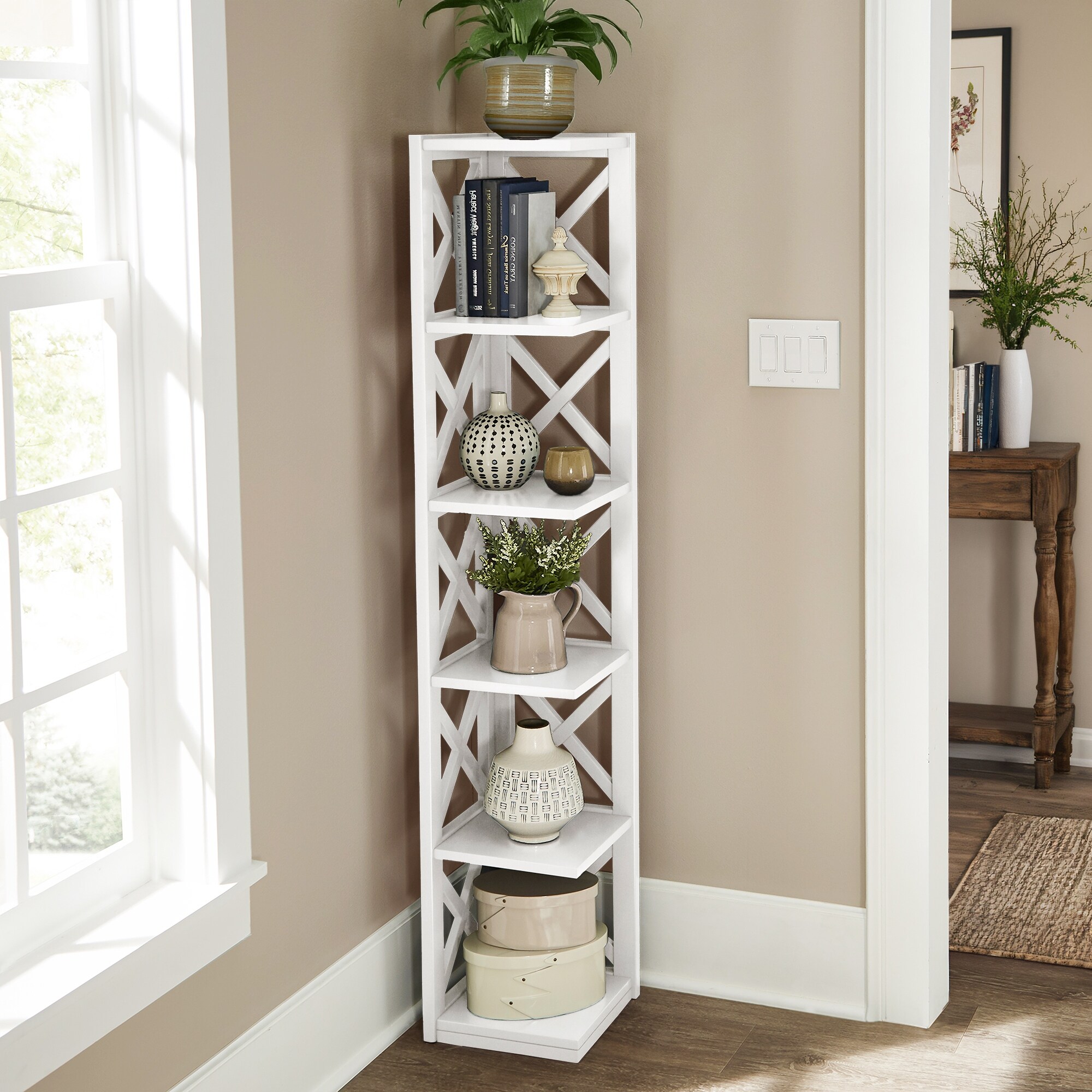 フクれいみシェルフ Kelsey X-Frame 5-Shelf Bookcase by iNSPIRE Q Classic - Overstock