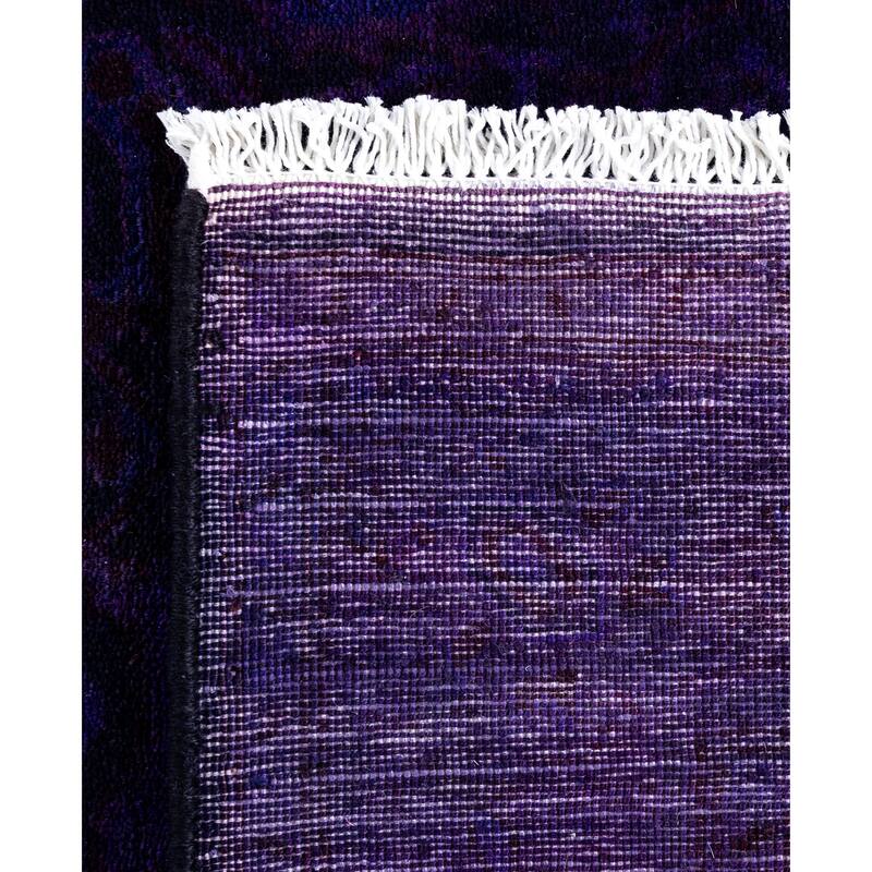 Overdyed One-of-a-Kind Hand-Knotted Runner Rug - Purple - 2' 6" x 10' 3"