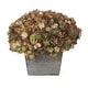 preview thumbnail 12 of 21, Faux Hydrangea in Grey Washed Wood Cube Planter