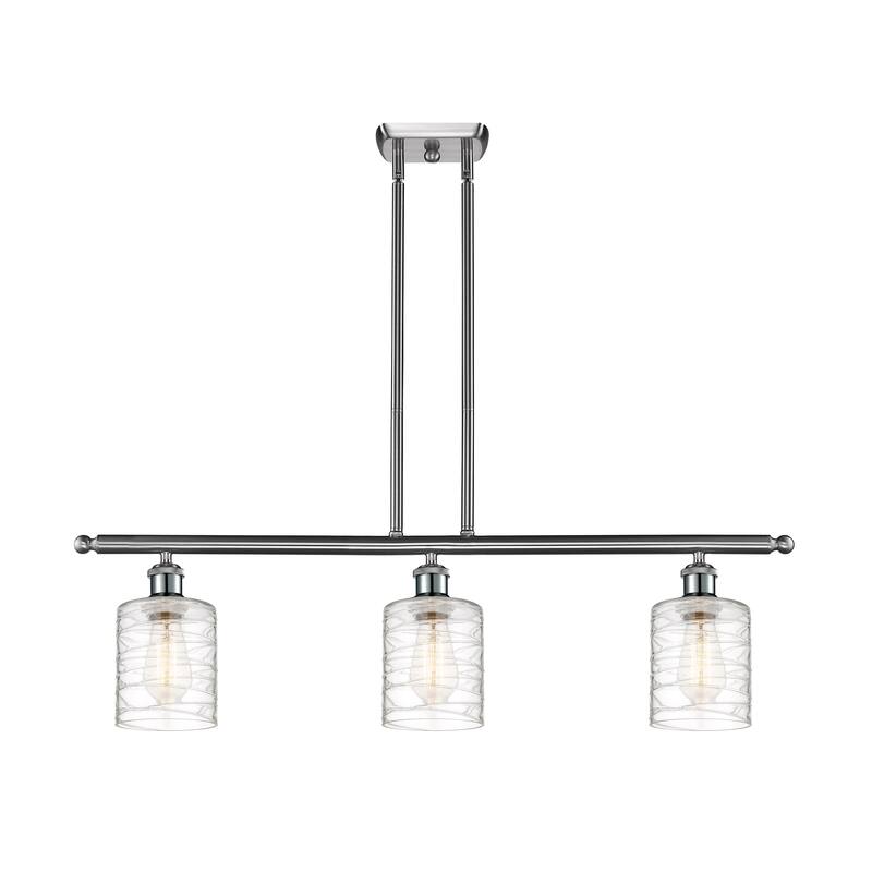 Innovations Lighting Ballston Cobbleskill - 3 Light 36" Island Light - Brushed Satin Nickel