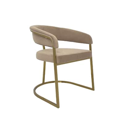 Dining Chair with Velvet Cushion and Matte Gold Legs
