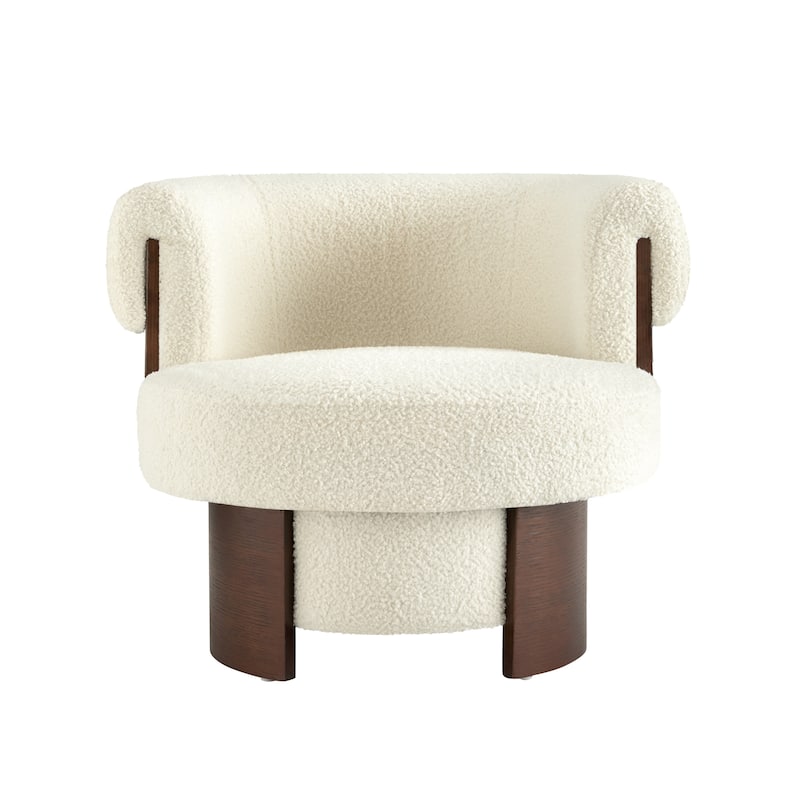 Scott Living Scrolla Beige Swivel Barrel Chair