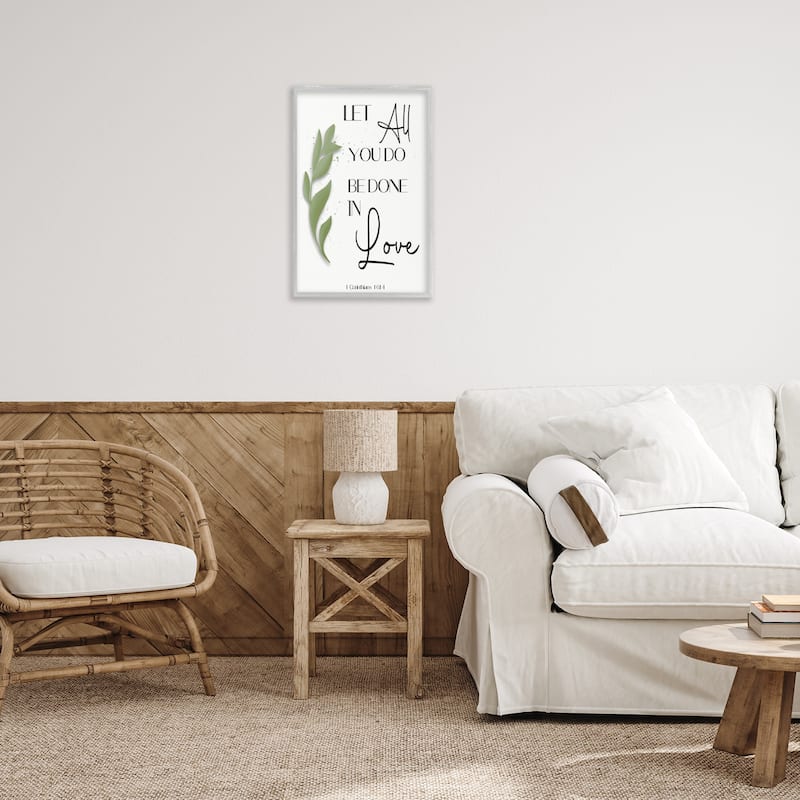 Stupell Done In Love Proverb Framed Giclee Art Design By Amber Clarkson