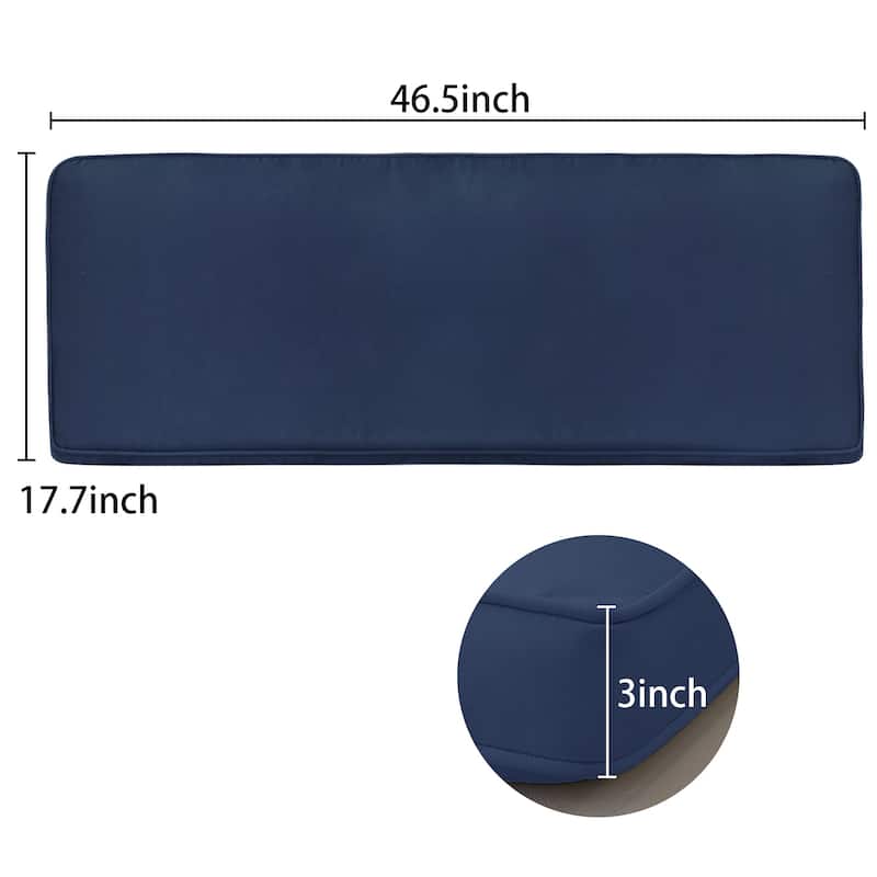 Aoodor Patio Furniture 46" x 18" x 3.1" Outdoor Bench Cushion