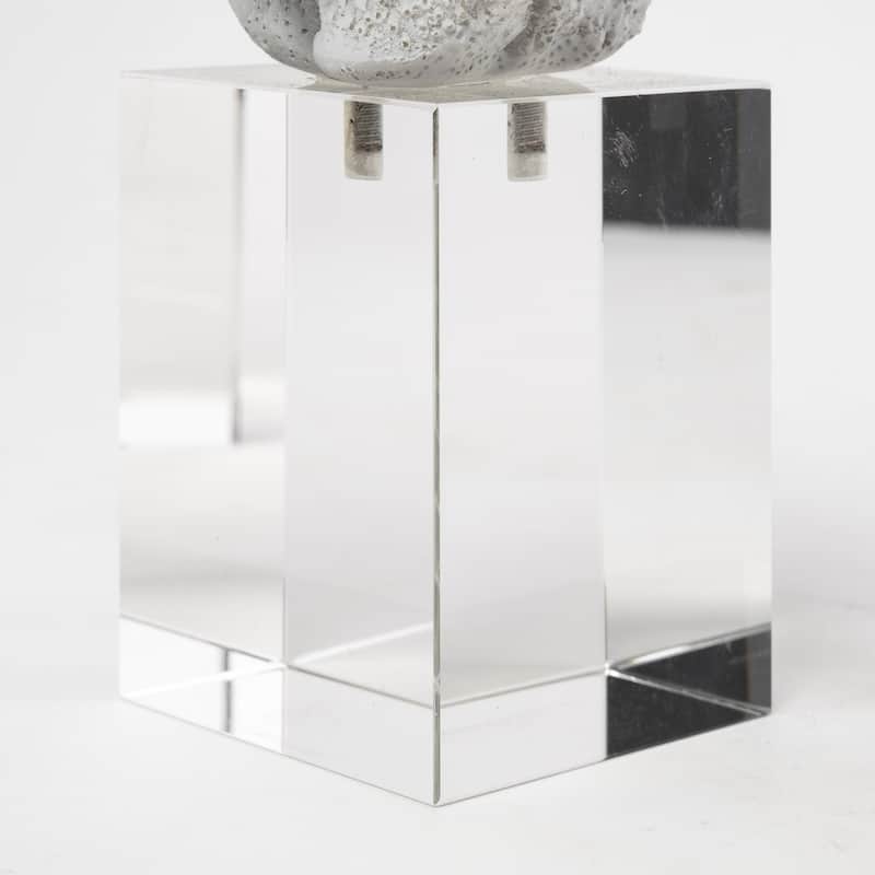 White Contempo Coral and Glass Sculpture