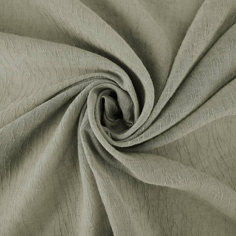 Clean Window Crushed Texture Anti-Dust Sheer Linen Blend Curtain Panel, Single Panel