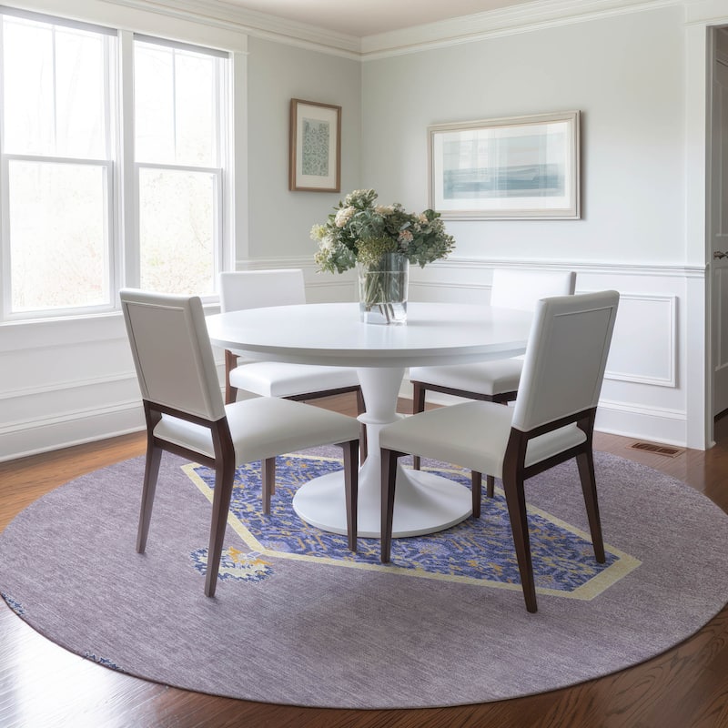Machine Washable Indoor/ Outdoor Traditional Chantille Rug