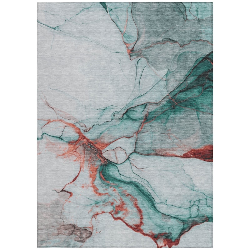 HomeRoots Abstract Modern Rectangle Outdoor Rug