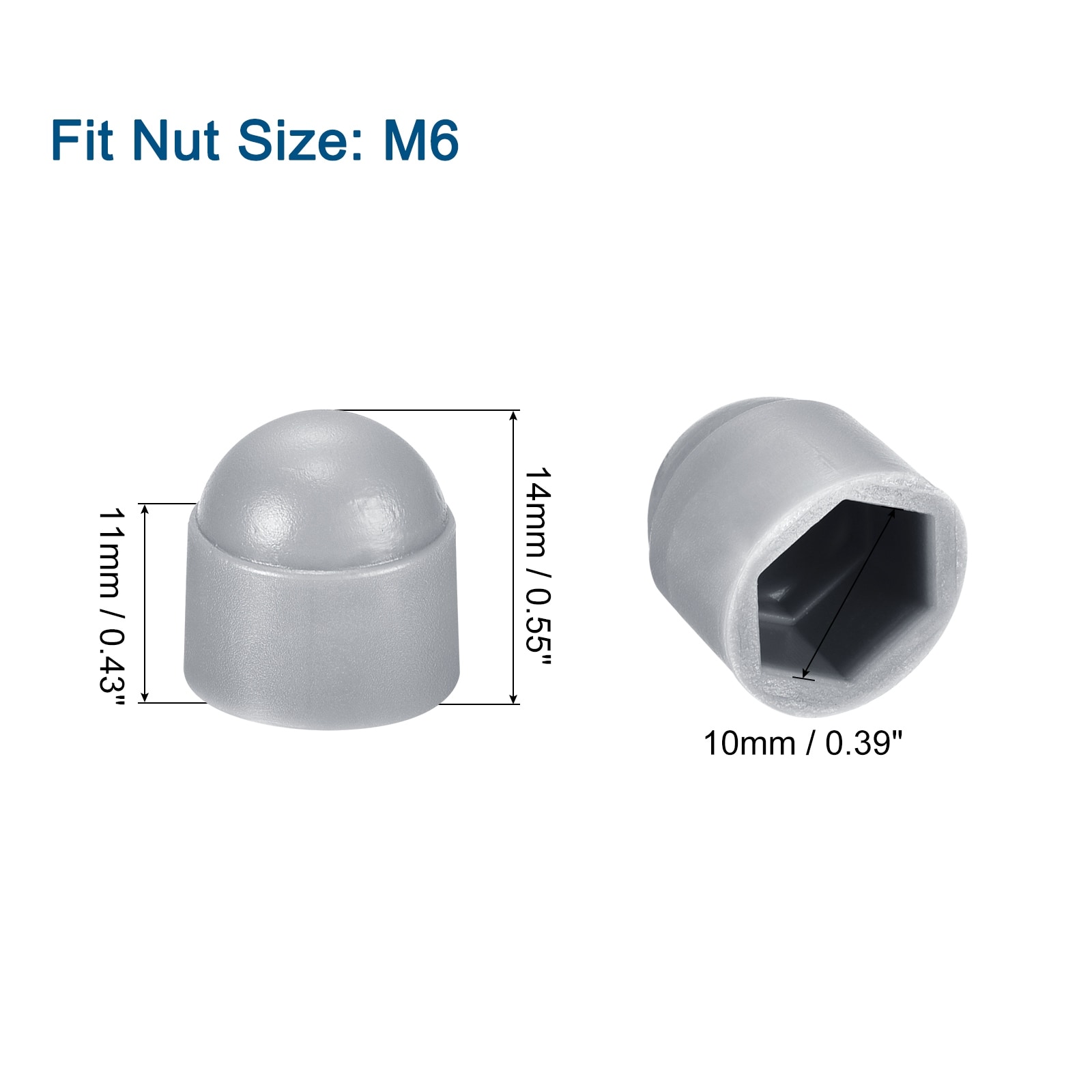 Hex Nut Cover, Dome Nut Protection Cap Hex Bolt Nut Covers for Hexagon Screws, Bolts