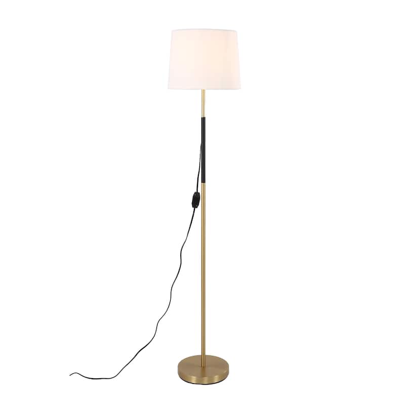Metal Floor Lamp With Linen Empire Shade