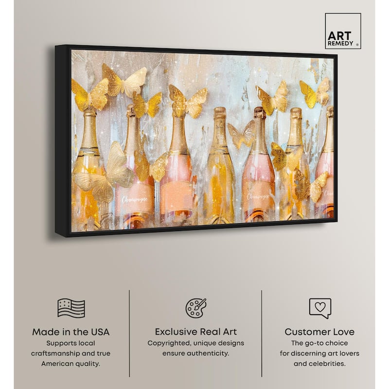 Golden Bright Campagne Line Canvas by Art Remedy