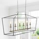 preview thumbnail 65 of 198, Marion Lantern Metal LED Pendant, by JONATHAN Y 49" - Grey/Brass Gold