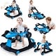 preview thumbnail 1 of 6, Blue PP Multi-Stage Kids Walker with Lights, Music and Adjustable Heights - 29" x 24" x 20"/21"/22" (L x W x H) Blue