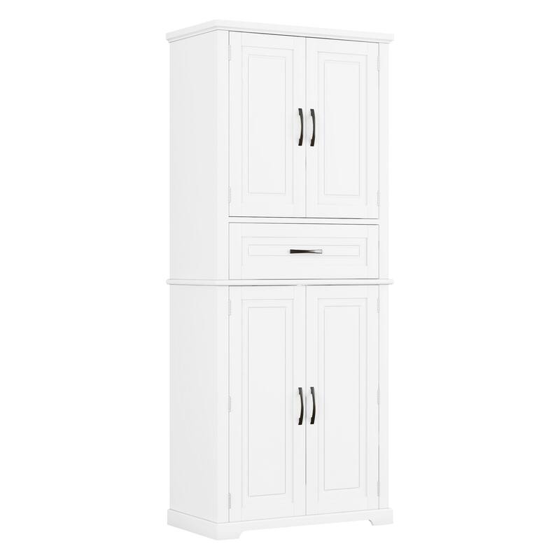 Bathroom Cabinet Clothes Cabinet with Adjustable Rack, Storage Cabinet Floor Cabinet with Soft-Close Hinges