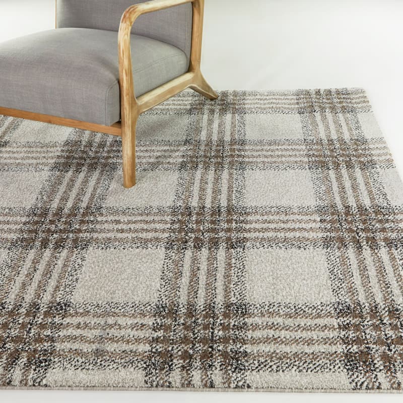 Monte Classic Plaid Area Rug - 7'10" x 10' - Brown - Rectangle