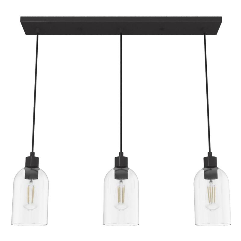 Hunter Lochemeade 3-Light Linear Cluster Pendant - Kitchen Island, Dining Room - Modern Farmhouse, Contemporary, Industrial