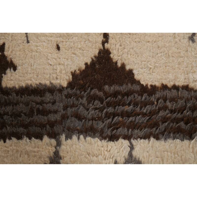Tribal Geometric Oriental Moroccan Wool Area Rug Hand-knotted Carpet - 8'1" x 10'10"