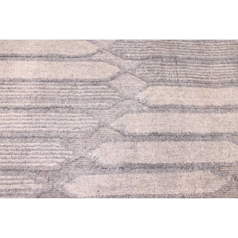 ECARPETGALLERY Hand Loomed Elysian Grey Silk Rug - 6'7 x 9'11
