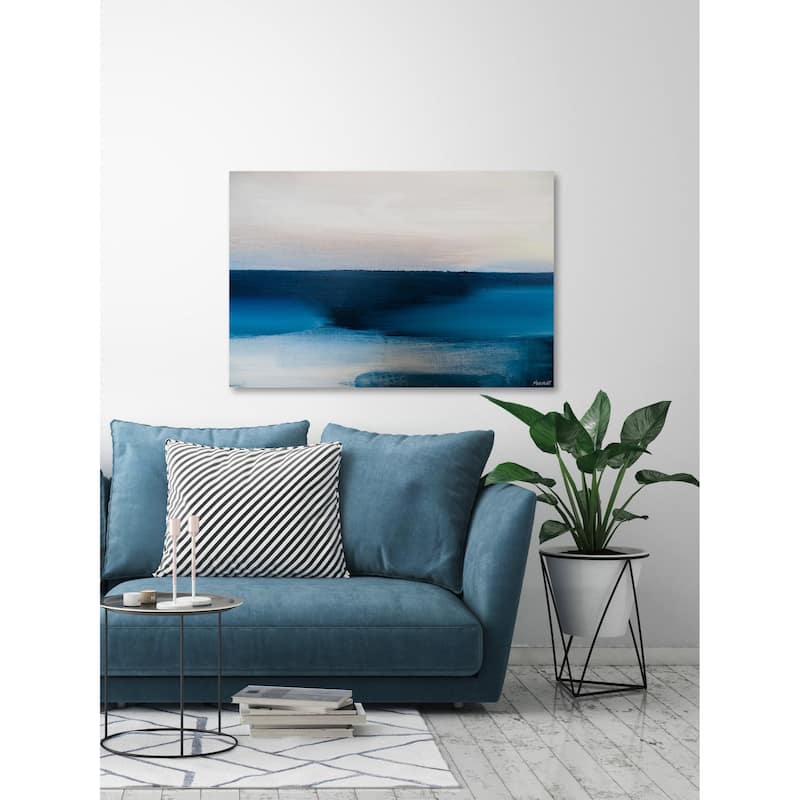 Deep Blue Print on Wrapped Canvas
