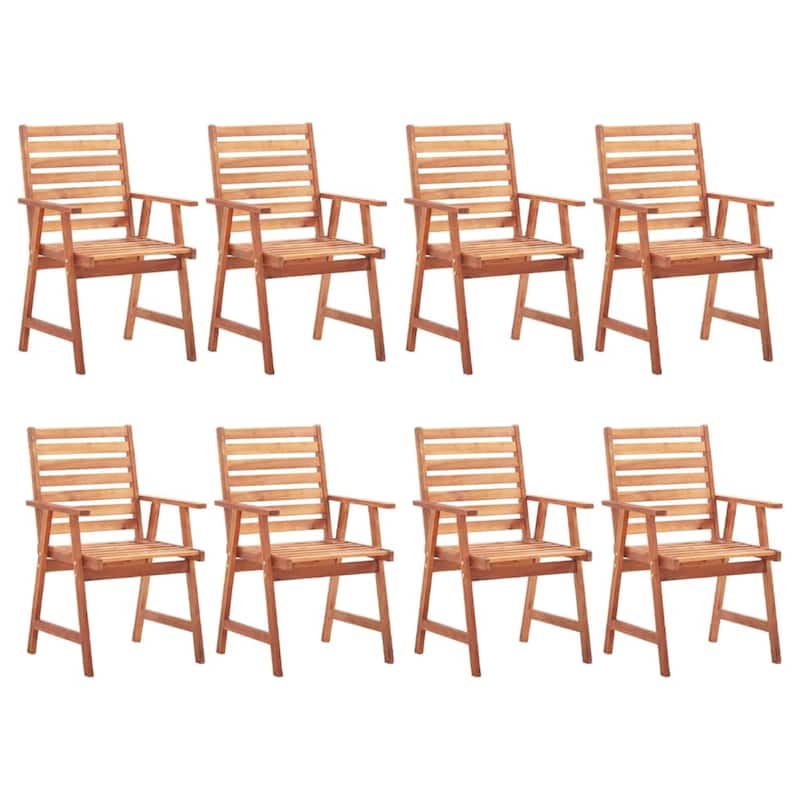 vidaXL Patio Dining Chairs Outdoor Patio Chair with Cushions Solid Wood Acacia - 22" x 24.4" x 36.2"