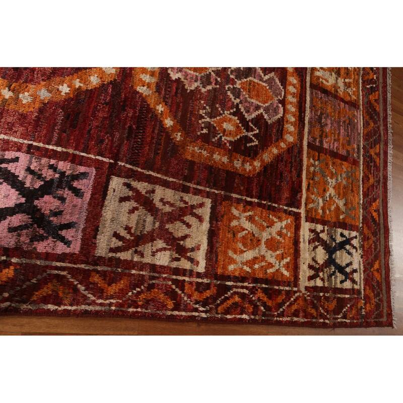 Tribal Geometric Moroccan Oriental Area Rug Hand-knotted Wool Carpet - 6'9" x 10'0"
